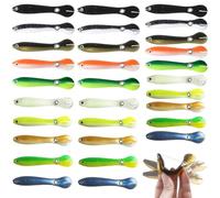 ZALHIN 30 Pcs Leurre Peche - 10cm Faux Appat De Peche, Leurre Souple, Imitation D'une Loche Mourante, Leurre Peche Carnassier, Appât Qui Brille Dans Le Noir, Materiel De Peche