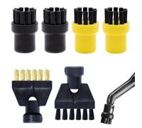 ZALHIN Accessoires pour Nettoyeurs Vapeur (6Pcs) - Brosses Joint pour La Cuisine, Les Meubles, La Salle De Bain, Les Tapis, pour SC1 SC2 SC3 SC4 SC5 SC7 (4* brosse Ronde + 2* Brosse à Fentes)