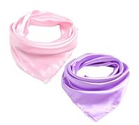 ZALHIN Foulard en Soie pour Femme, Bandana Foulard en Soie pour Femme en Soie léger Bandana, Foulard en Mousseline, Foulard, 60 x 60 cm (Rose et Violet)