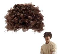 ZALHIN Perruque Afro Funky des années 70, Bouclés Perruques Noir Fluffy Afro Bouclés Cheveux Synthétiques Perruques Résistant