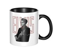 ZALIX Elvis Singer Rock-Presley Tasse à café élégante en céramique avec poignée Cadeau amusant pour les amateurs de musique