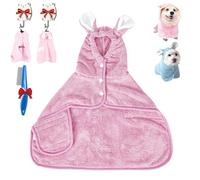 Zallopaws Dog Drying Bath Towel, Bunny Ear Microfiber Absorbent Skin-Friendly Dog & Cat Hoodie Bathrobe, Quick Drying Zallo Paws Pet Towel, Extra Soft Highly Absorbent Dog Bathrobe (XL,Pink)