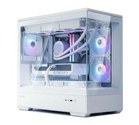 Zalman Boîtier P30 Micro-ATX, boîtier PC MATX avec 3 ventilateurs ARGB de 120 mm pré-installés, panoramique sans cadre, panneau avant et latéral, Type-C et USB 3.0, blanc