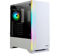 Zalman Boîtier Moyen Tour S5 – Fenêtre latérale verre trempé, éclairage RGB – Blanc