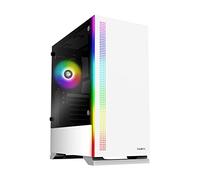Zalman Boîtier Moyen Tour S5 – Fenêtre latérale verre trempé, éclairage RGB – Blanc