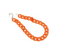 ZALTAS Chaîne Arc-en-ciel Polyvalente Chaîne En Résine Épaisse Collier Couleur Bonbon Acrylique Tour De Cou Punk Trombone Clavicule Collier Femmes Filles Bijoux orange