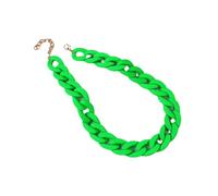 ZALTAS Chaîne Arc-en-ciel Polyvalente Chaîne En Résine Épaisse Collier Couleur Bonbon Acrylique Tour De Cou Punk Trombone Clavicule Collier Femmes Filles Bijoux green 2