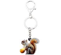 ZALTAS Écureuil Écrou Porte-clés Anneaux Bijoux Animaux Pour Femmes Filles Sac À Main Voiture Breloques Cadeau,Multicolore