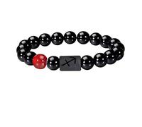 ZALXOZYL Bracelet de 12 Perles Rondes Naturelles Colorées en Pierre Naturelle et Cristal, pour une Fille, une Amie, un Anniversaire ou Noël.Bsagittarius10Cm