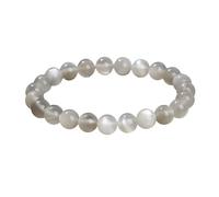 ZALXOZYL Bracelet en Perles Naturelles Polies àla Main, Bijoux en Agate, Pierres Précieuses, Chakra, pour Femmes et Hommes, Cadeau D'Anniversaire3Amoonlight10Mm