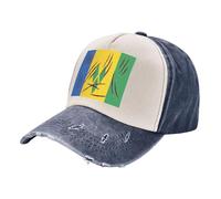 ZALXOZYL Casquette Classique en Denim Délavé, Drapeau de Saint-Vincent-et-Les Grenadines, Style Rétro, en Coton Respirant, Idéale pour Toutes Les Saisons 5 One Size