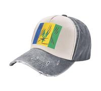 ZALXOZYL Casquette Classique en Denim Délavé, Drapeau de Saint-Vincent-et-Les Grenadines, Style Rétro, en Coton Respirant, Idéale pour Toutes Les Saisons 3 One Size