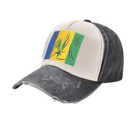 ZALXOZYL Casquette Classique en Denim Délavé, Drapeau de Saint-Vincent-et-Les Grenadines, Style Rétro, en Coton Respirant, Idéale pour Toutes Les Saisons 4 One Size