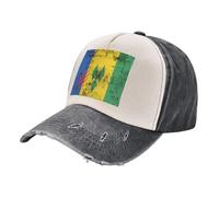 ZALXOZYL Casquette de Baseball Délavée Style Camionneur, Motif Drapeau de Saint-Vincent-Et-Les Grenadines, en Coton avec Bandeau Anti-Transpiration, Style Rétro Unisexe 4 One Size