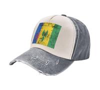 ZALXOZYL Casquette de Baseball Délavée Style Camionneur, Motif Drapeau de Saint-Vincent-Et-Les Grenadines, en Coton avec Bandeau Anti-Transpiration, Style Rétro Unisexe 3 One Size