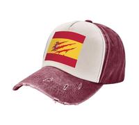 ZALXOZYL Casquette de Baseball Résistante avec Drapeau Espagnol,Ornée du Drapeau National Espagnol.Fermeture à Pression.pour Les Activités de Plein Air,la Randonnée et la Plage.Décontractée. Dark Red