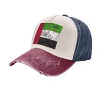 ZALXOZYL Casquette de Baseball Style Vintage avec Motif Drapeau des Émirats Arabes Unis, en Denim Délavé, Design Classique Moderne avec Ajustement Universel, Couverture de Tête Confortable 1 One Size