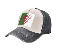 ZALXOZYL Casquette de Baseball Vintage en Denim avec Motif Drapeau Algérien, Style Rétro Réglable pour L'Extérieur 4 One Size