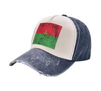 ZALXOZYL Casquette de Papa en Denim Délavé, Style Vintage et Moderne, avec Imprimé Drapeau du Burkina Faso, Style Rétro Contemporain Unisexe et Ajustable. 5 One Size