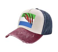 ZALXOZYL Casquette Style Conducteur, Chapeau de Papa en Denim Délavé Vintage avec Motif Drapeau de La Sierra Leone, 100% Coton Unisexe Réglable pour Les Trajets Quotidiens 1 One Size