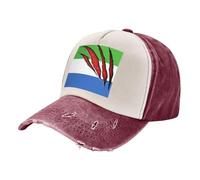 ZALXOZYL Casquette Style Conducteur, Chapeau de Papa en Denim Délavé Vintage avec Motif Drapeau de La Sierra Leone, 100% Coton Unisexe Réglable pour Les Trajets Quotidiens 2 One Size