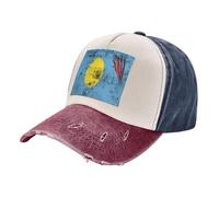 ZALXOZYL Casquettes de Baseball pour Voyage et Aventure, Chapeau Vintage en Denim Vieilli avec Motif Drapeau des Palaos, Compactes et Unisexes pour Les Vacances et Le Tourisme. 1 One Size