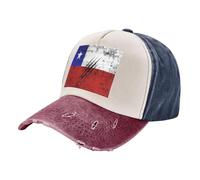 ZALXOZYL Chapeau de Soleil Confortable, Lavé et Ajustable, avec Drapeau Chilien, pour Hommes et Femmes, pour La Course à Pied, Le Quotidien et Les Loisirs. Léger, Durable et Confortable. N Red