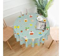 ZALXOZYL Nappe Bleue de 60 Pouces, Impression Recto de Couleur Unie, Protection de Table Inspirée de L'Océan pour Restaurant de Fruits de Mer Beach House 3 152cm