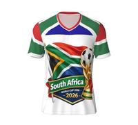ZALXOZYL T-Shirt à Col V Drapeau de Afrique du Sud E Series S