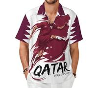 ZALXOZYL T-Shirt en Polyester Homme Style Vintage Décontracté Qatar B S