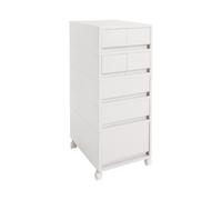 Zalydala Armoire de rangement - Pour salle de bain, cuisine, chambre | Bac à roulettes | Différentes tailles de tiroirs | Poignées cachées | Équipé de roulettes