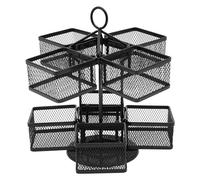 Zalydala Organisateur de sachets de thé, carrousel rotatif, plateau tournant à 2 étages, boîte à thé amovible avec 8 compartiments, sachets de thé, café et sucre