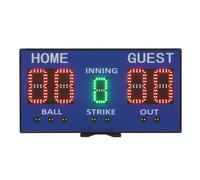 Zalydala Tableau d'affichage électronique - Tableau d'affichage de baseball à 5 chiffres - Scoreboard LED avec télécommande - Pour l'intérieur, les courses, les balles, les grèves, les sorties