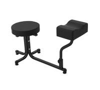 Zalydala Tabouret de pédicure avec repose-pieds - Charge maximale : 100 kg - Pour salons de manucure et usage domestique - Avec coussin en polyuréthane et pied antidérapant (noir)