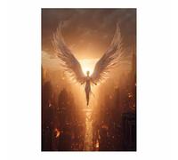 ZAMAEIU Art Moderne Style, Ange en Feu de la Cité, Affiches Et Art Mural, Sur Toile Tableau Pour Chambre Salon Couloir Decoration D'Intérieur(doré)-20x30cm Sans cadre