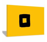 ZAMAEIU Décor Abstrait Peintures Formes noires et jaunes Grandes impressions d'art moderne,pour peintur photo pour salon Toile Chambre Mur Salle de bain Bureau(jaune160)-20x30cm Encadrée