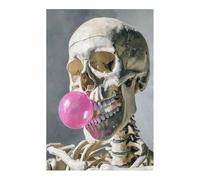 ZAMAEIU Halloween décorative sur toile Bulles de crâne peinture sur toile, Convient pour le salon, la salle de bain Décoration murale, etc(rose273)-30x50cm Sans cadre