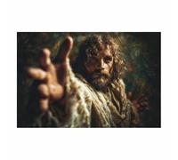 ZAMAEIU Impression sur toile Jésus Bras tendus saints Portrait de tranquillité,Décoration murale pour salon, chambre à coucher, église, salle de prière(marron115)-20x30cm Sans cadre