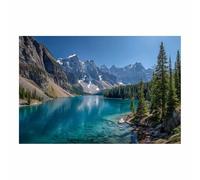 ZAMAEIU Impression sur Toile Paysage Reflet d'un lac de montagne tableaux, arts décoratifs, Convient pour le salon, la salle de bain Décoration murale, etc.(bleu)-20x30cm Sans cadre