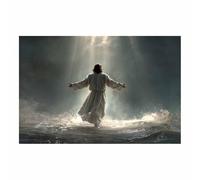 ZAMAEIU JéSus Christ Toile Tableau Bras bénis tendus sur toile Poster de décoration,Decoration à La Maison Murale Tableaux salon, chambre(blanc144)-20x30cm Sans cadre