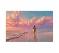 ZAMAEIU JéSus Christ Toile Tableau Plages saintes sur toile Poster de décoration,Decoration à La Maison Murale Tableaux salon, chambre(rose59)-30x50cm Sans cadre