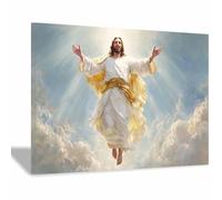 ZAMAEIU JéSus Christ Toile Tableau Sainte Ascension sur toile Poster de décoration,Decoration à La Maison Murale Tableaux salon, chambre(blanc19)-30x50cm Encadrée