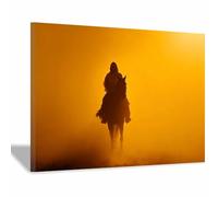 ZAMAEIU Jésus Toile murale Le Saint chevauchant un cheval nordique de Jésus Impression sur toile Poster de décoration pour la Décoration d'Église Chambre(orange73)-60x90cm Encadrée