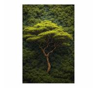ZAMAEIU L'arbre de la vie Impression Sur Toile De Peintures Arbre solitaire et imposant Impression Ouvrages D'art Parfait Pour Déco D'art Murale En Salle De Bain Cadeau(vert)-80x120cm Sans cadre