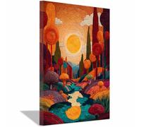 ZAMAEIU L'arbre de vie Impression Sur Toile Murale Royaumes secrets poster nature Art, Convient pour salle de bain, salon, chambre, bureau.(rouge)-70x100cm Encadrée