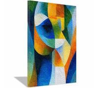 ZAMAEIU Oeuvre Peinte Abstraite Toile Moderne Mur Assemblage de blocs de couleur S'applique à,Tableau Decoration Murale Chambre Salon Maison Deco Cuisine(multicolore)-80x120cm Encadrée