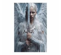 ZAMAEIU Peinture Sur Toile Tableau Ailes, Jugement des Ailes de Glace, Affiches et Gravures, S'applique à Tableau Decoration Murale Chambre Salon Maison Deco Cuisine(blanc)-50x70cm Sans cadre