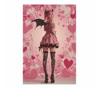 ZAMAEIU Peinture Sur Toile Tableau Ailes, Ombre Démoniaque Douce et Enchantée, Affiches et Gravures, S'applique à Tableau Decoration Murale Chambre Salon Maison Deco Cuisine(rose)-80x120cm Sans cadre