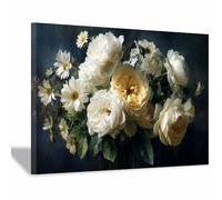 ZAMAEIU Poster Décoration Paysage Nature Esquisses de bouquets impression d'art, pour le salon et la chambre la chambre, Couloir de bureau etc.(blanc)-20x30cm Encadrée