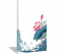 ZAMAEIU Poster Décoration Paysage Nature Fleur de lotus impression d'art, pour le salon et la chambre la chambre, Couloir de bureau etc.(blanc79)-20x30cm Encadrée